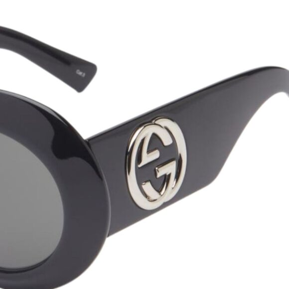 Gucci Designer Round Black Mystery New Original Logo Sunglasses - Picture 7 of 12